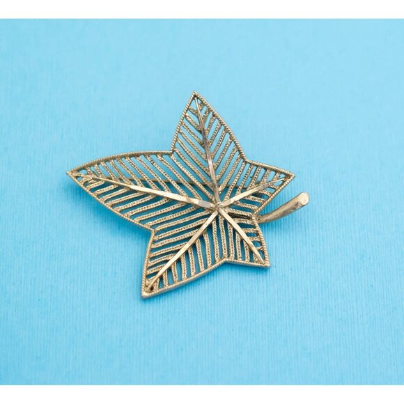 Vintage Autumn Leaf Brooch - By BSK - N1 - Picture 1 of 2